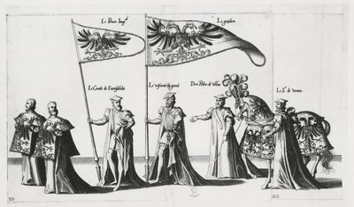 Császári zászló V. Károly császár temetési menetén alkotó: Jan van and Doetechum Lucas van and Bol Hans Doetechum the elder