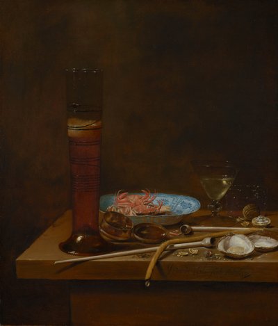 Csendélet dohányzó edényekkel és rákokkal, 1657 alkotó: Jan van de III Velde
