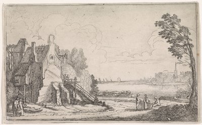 Alakok egy romos háznál a folyón Folyói tájak (sorozat címe) alkotó: Jan van de Velde (II)