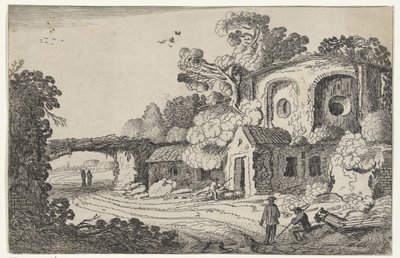 Landschap met oude burcht Romok a tájban (sorozat címe) Ősi romok és néhány a legszebb régiók közül (sorozat címe) alkotó: Jan van de Velde (II)
