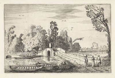 Folyói táj kőhíddal Tájképek (sorozat címe) Amenissimae aliquot requculae (sorozat címe) alkotó: Jan van de Velde (II)
