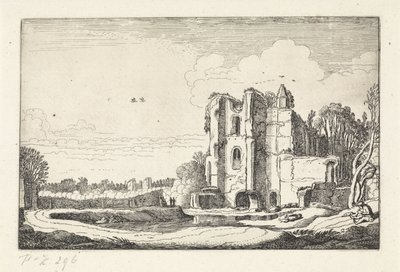 Brederode kasteel várának romjai Tájképek (sorozat címe) Amenissimae aliquot requculae (sorozat címe) alkotó: Jan van de Velde (II)