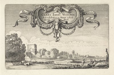 Pihenő alakok egy tájon tehenekkel és toronnyal Tájképek (sorozat címe) Amenissimae aliquot requculae (sorozat címe) alkotó: Jan van de Velde (II)