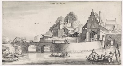 Városkapu híddal a vízen Játékos tájak és mulatságos látnivalók (sorozat címe) alkotó: Jan van de Velde (II)