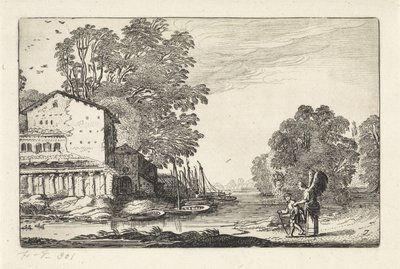 Tóbiás és az angyal egy romos tájban Tájképek (sorozat címe) Amenissimae aliquot requculae (sorozat címe) alkotó: Jan van de Velde (II)