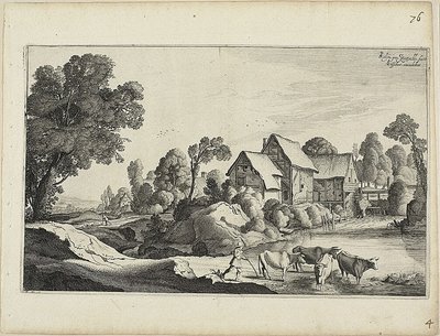 Szarvasmarhacsorda egy vízimalom melletti Fordnál alkotó: Jan van de Velde II