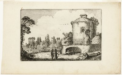 Tájkép kerek toronnyal alkotó: Jan van de Velde II
