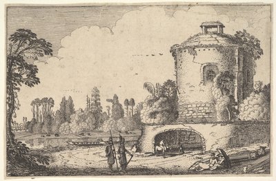 Táj kerek toronnyal, kb. 1616. alkotó: Jan van de Velde II
