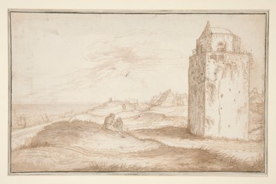 A dűnék és a világítótorony Zandvoort közelében alkotó: Jan van de Velde II