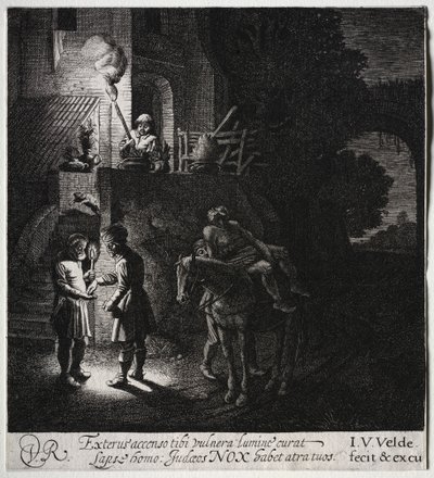 Az irgalmas szamaritánus fizet a fogadósnak alkotó: Jan van de Velde II