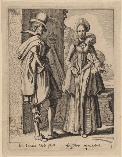 Két figura jelmezben alkotó: Jan van de Velde II