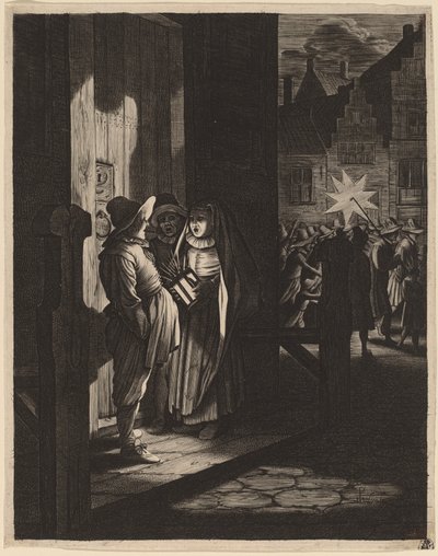A királyok csillaga, egy éjszakai darab alkotó: Jan van de Velde II after Pieter Molijn