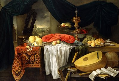 Csendélet homárral, citrommal és lanttal, 1645 alkotó: Jan van den Hecke