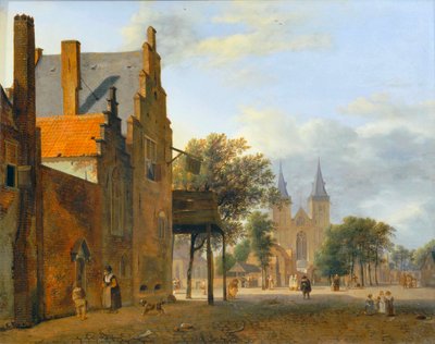 Place et eglise Saint-Victor à Xanten - Xanteni Szent Viktor tér és templom ... alkotó: Jan van der (manner of) Heyden