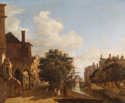 "Architectural Fantasy with the Old Town Hall, Amszterdam", 1670 alkotó: Jan van der Heyden