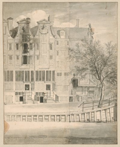Kiégett ház a Leidsegrachton, 1684 alkotó: Jan van der Heyden