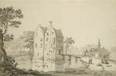 Zuylenburgh kastély (Slot Zuylen) (toll és ceruza papíron) alkotó: Jan van der Heyden