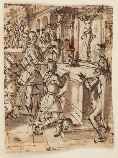 Szent Giovanni Gualberto és a csodás feszület alkotó: Jan van der Straet, called Stradanus