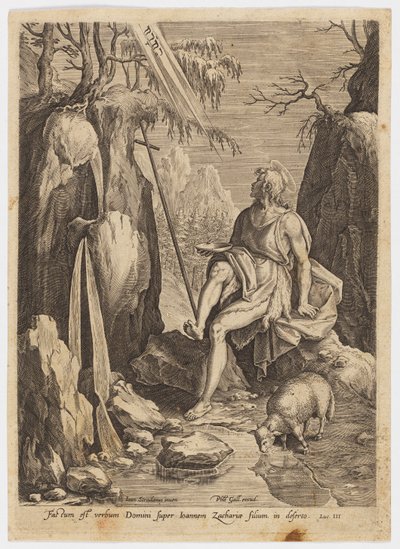 Keresztelő Szent János a pusztában alkotó: Jan van der Straet, called Stradanus