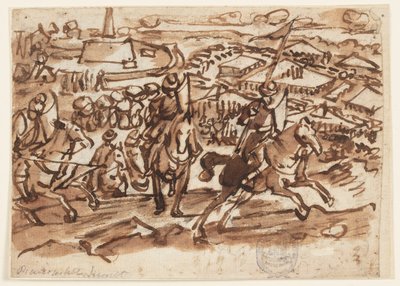 A törökök visszavonulása Bécs 1529-es ostroma után alkotó: Jan van der Straet, called Stradanus