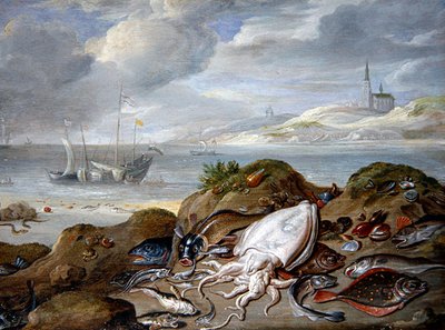 Torkolati táj halakkal a dűnén (olaj, réz) alkotó: Jan van the Elder Kessel