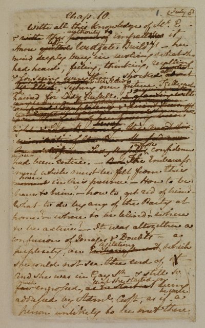 MS EG 3038 F.1 a „Meggyőzés” 10. fejezetéből alkotó: Jane Austen