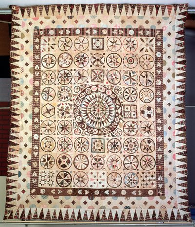 Patchwork ágytakaró, Írország, 1850-60 (textil) alkotó: Jane Pizar