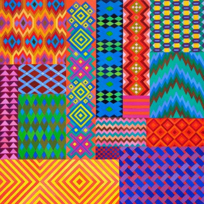 Textile Patterns, 2024(olaj, vászon) alkotó: Jane Tattersfield