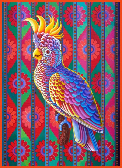 Yellow-crested Cockatoo, 2022 (oil on canvas) alkotó: Jane Tattersfield