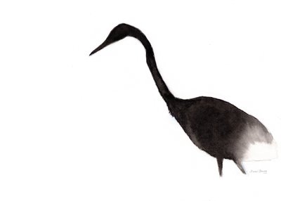 Heron in Ink, 2020 körüli (tinta, papír) alkotó: Janel Bragg