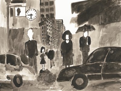 Manhattan Abstract I, 2014 körül (tinta, papír) alkotó: Janel Bragg