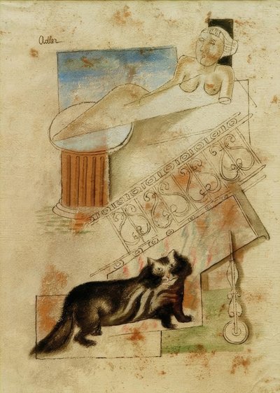 Macska és úszó leányzó alkotó: Jankel Adler