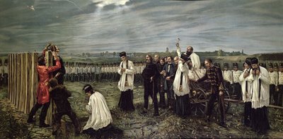 Magyar tisztek kivégzése az osztrákok által Aradon, 1893. október 6-án (chromolitho) alkotó: Janos Thorma