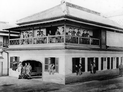 Gésa ház, 1860 körül alkotó: Japanese Photographer