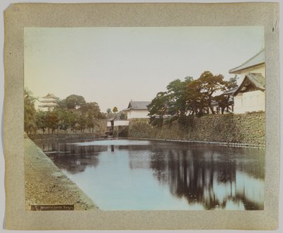 Imperial Castle, Tokió, Japán (kézzel színezett fekete-fehér fotó) alkotó: Japanese Photographer