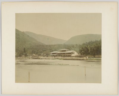 Folyói táj, Japán (kézzel színezett fekete-fehér fotó) alkotó: Japanese Photographer