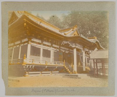Tōshō-gū, Nikko, Japán (kézzel színezett fekete-fehér fotó) alkotó: Japanese Photographer