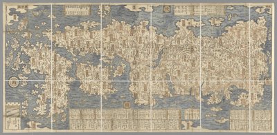 Japán nagy színes térképe, amelyet Ishigawa Nagara rajzolt alkotó: Japanese School