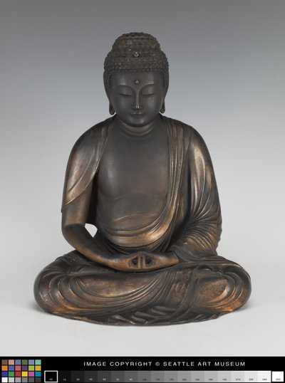 Amida Buddha lótusz talapzaton alkotó: Japanese School