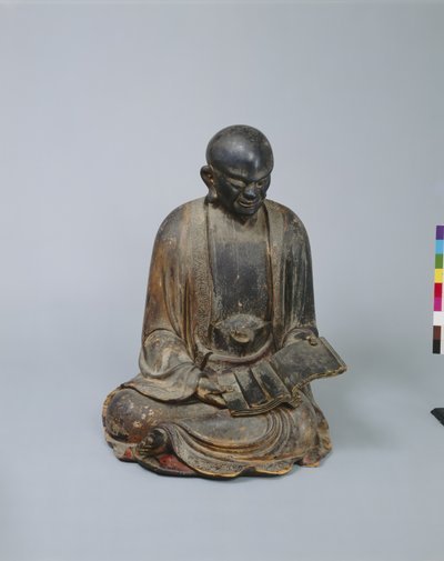Arhat (szent emberek): három az ötből Száz Arhat, 1687-95 körül (Fa, száraz lakk és arany, színekkel (később alkalmazva)) alkotó: Japanese School