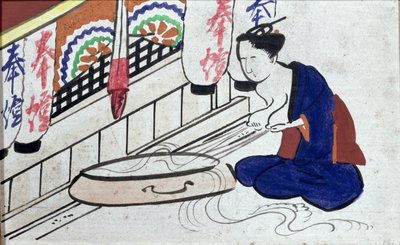 Ema (fogadalmi tábla), amely egy tejet kifejtő nőt ábrázol alkotó: Japanese School