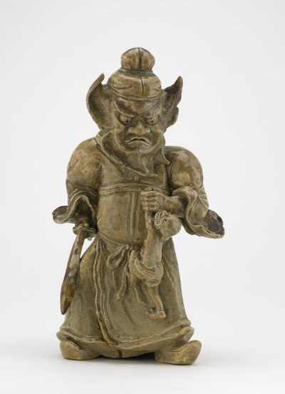 Shoki, a démon fojtogató figurája, Tokió, Edo-korszak (kerámia) alkotó: Japanese School