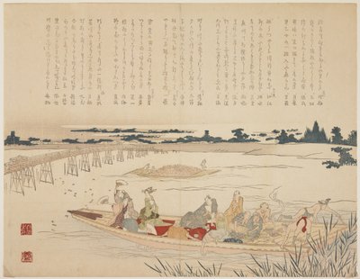 Firefly Viewing Party, 1818-29 körül (színes fatömbnyomat, karazuri a folyón) alkotó: Japanese School