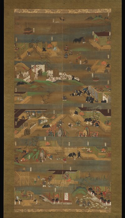 Sh?toku herceg illusztrált életrajza, függő tekercs, Kamakura-korszak (1185–1333) (tinta, szín és arany selyemen) alkotó: Japanese School