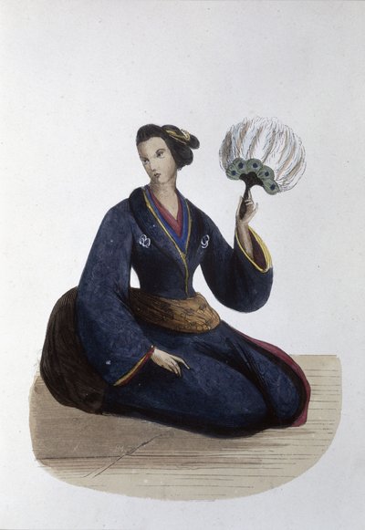Japán hölgy,1860 (metszet) alkotó: Japanese School