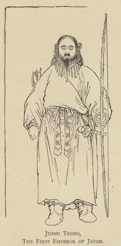 Jimmu Tenno, Japán első császára (litho) alkotó: Japanese School
