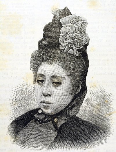 Meiji korszak. Komatsu japán hercegnő. 1887-es illusztráció (metszet) alkotó: Japanese School