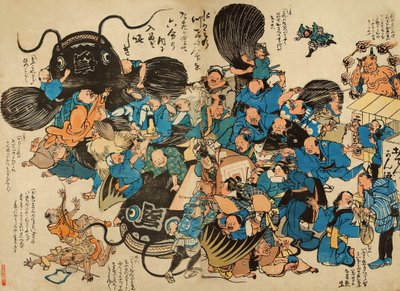 Namazut megtámadják a parasztok (színes fanyomat) alkotó: Japanese School
