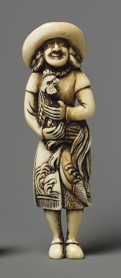 Netsuke külföldinek készült Kirinnel, 19. század (elefántcsont) alkotó: Japanese School