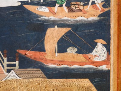 Osakazu Byobu - japán nyolctáblás hajtogatott paraván (festmény) alkotó: Japanese School